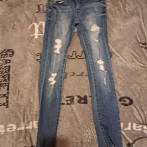 KanCan Blue Skinny Distressed Jeans